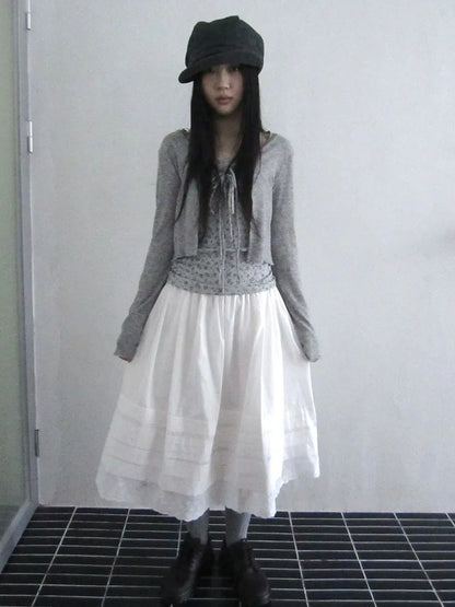 ang project Vintage Floral Tie Front Crop Top And Long Sleeve Cover Set Set