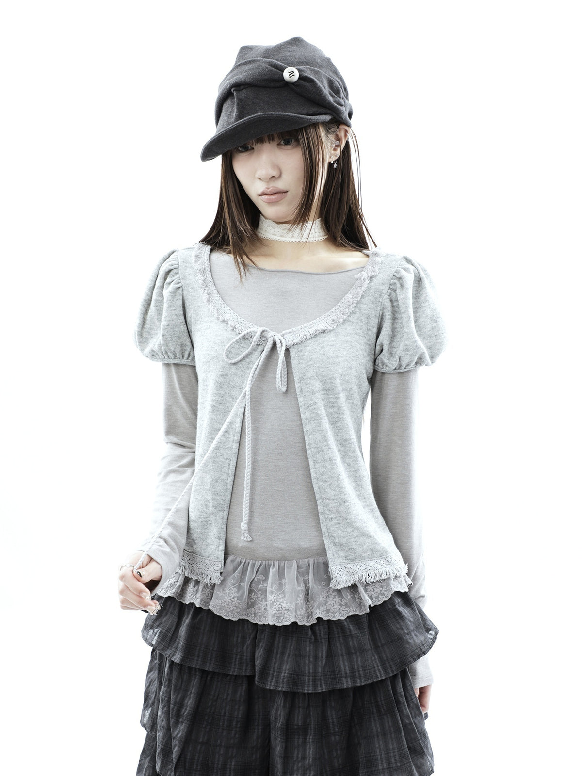 ang_project_Vintage_Fringe_Lace_Trim_Spliced_Two_Piece_Women&