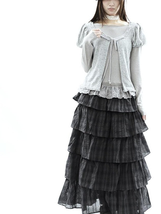 ang project Vintage Fringe Lace Trim Spliced Two Piece Women&