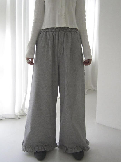 ang project Vintage Fungal Stripe Elastic Waist Wide Leg Pants