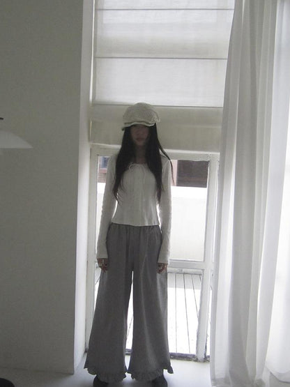 ang project Vintage Fungal Stripe Elastic Waist Wide Leg Pants