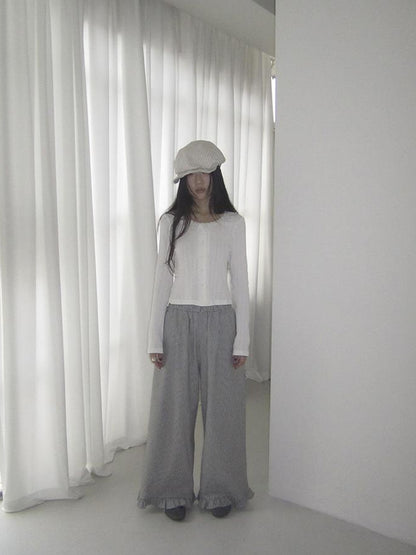 ang project Vintage Fungal Stripe Elastic Waist Wide Leg Pants