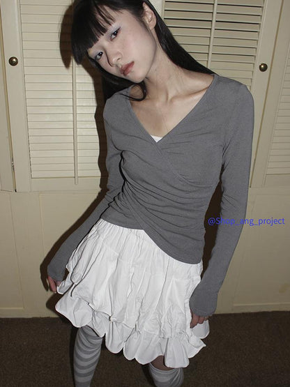 ang project Vintage Gray White Striped High Socks