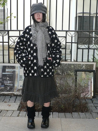 ang project Vintage Grey White Striped Fringe Scarf Scarf