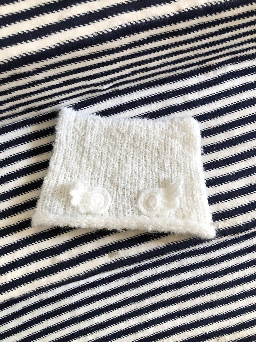ang project Vintage Handknit Small Wing Cat Ear Women&