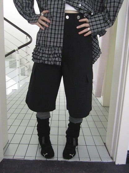 Vintage High Waisted Cargo Capri Pants