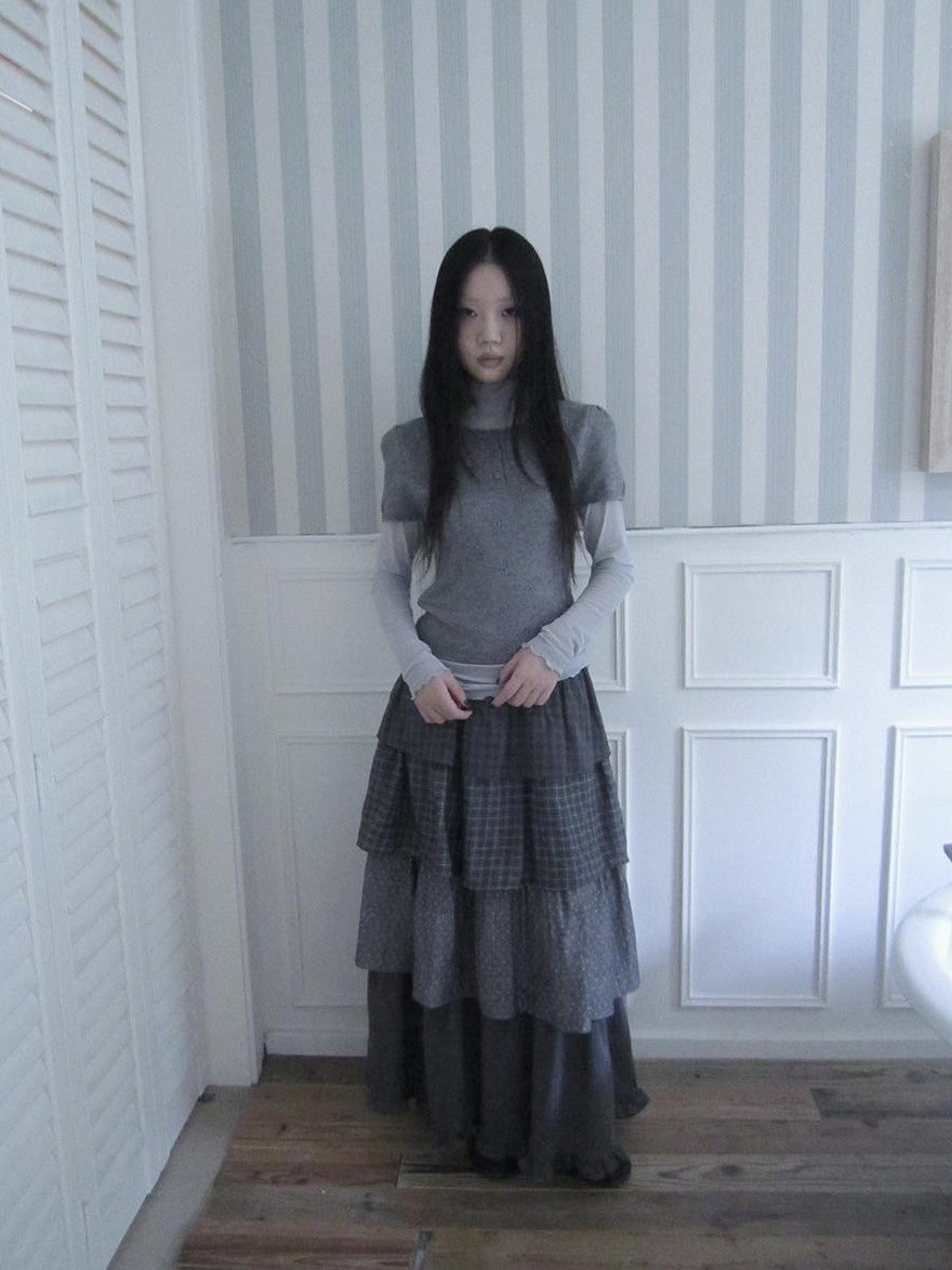 ang project Vintage Hollow Out Button Knit Women&