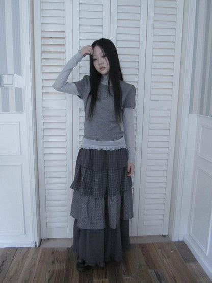 ang project Vintage Hollow Out Button Knit Women&