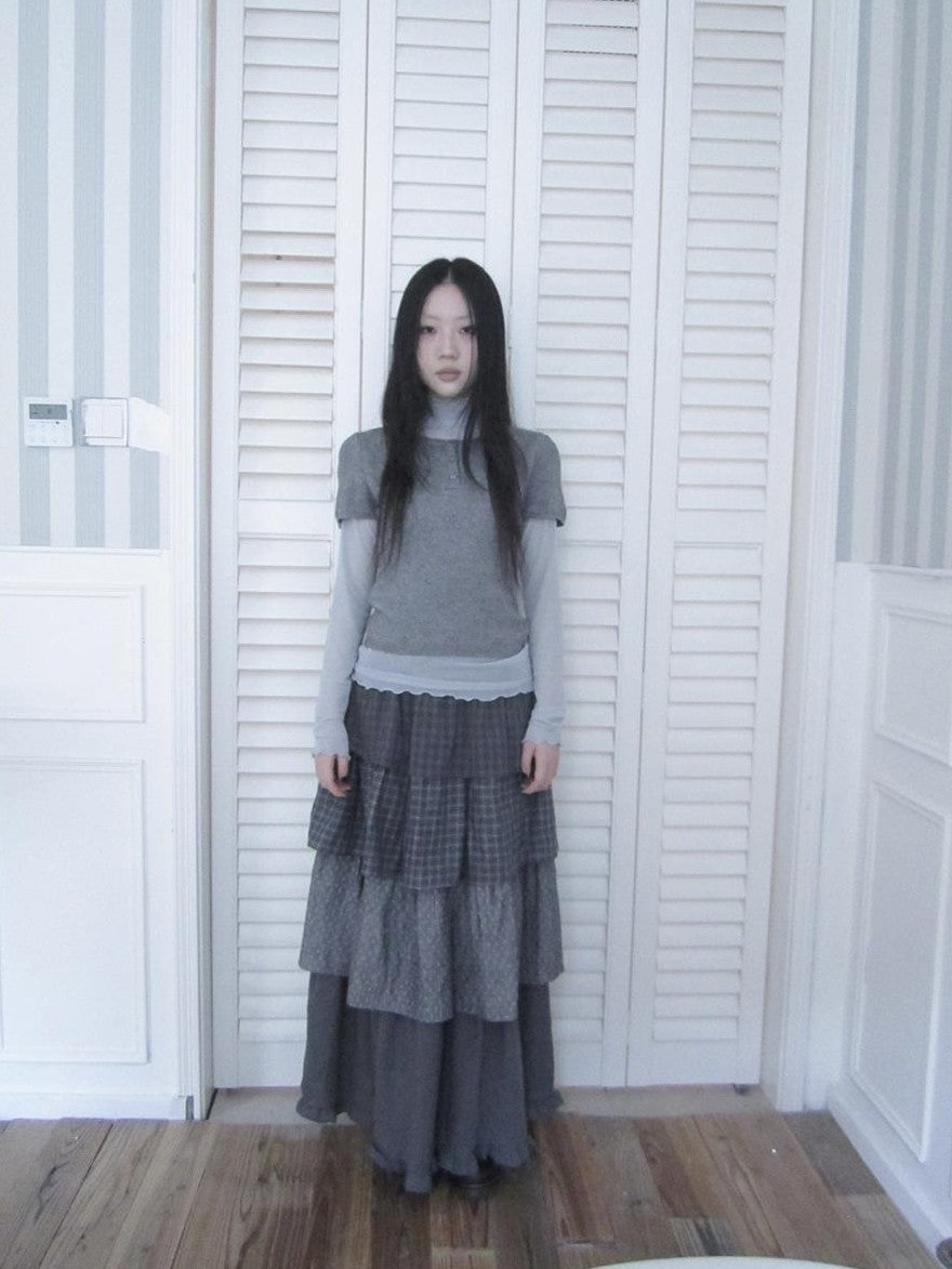 ang project Vintage Hollow Out Button Knit Women&