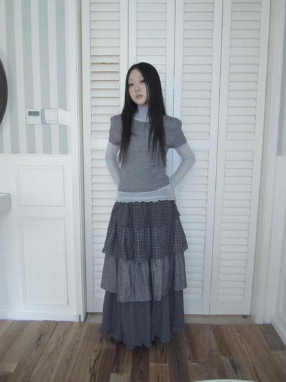 ang project Vintage Hollow Out Button Knit Women&