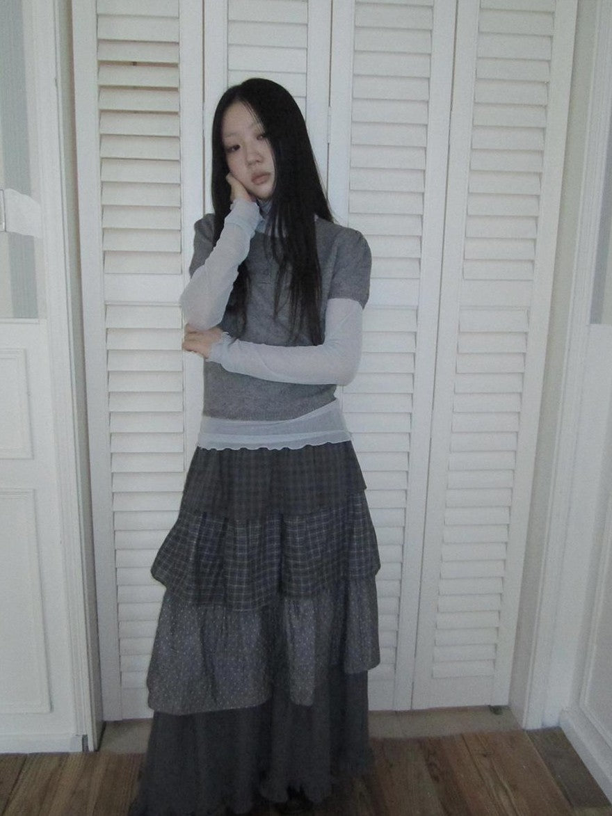 ang project Vintage Hollow Out Button Knit Women&