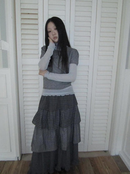 ang project Vintage Hollow Out Button Knit Women&