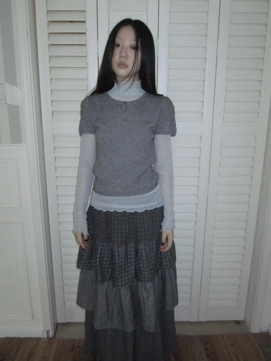 ang project Vintage Hollow Out Button Knit Women&