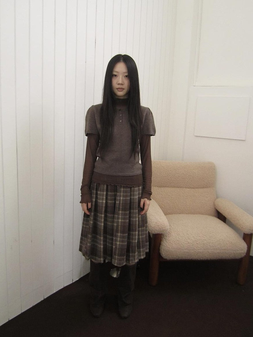 ang project Vintage Hollow Out Button Knit Women&
