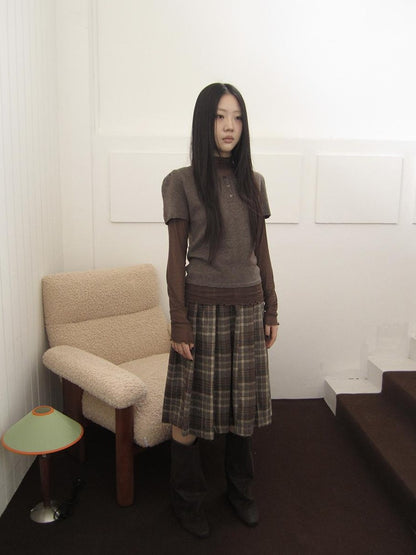 ang project Vintage Hollow Out Button Knit Women&
