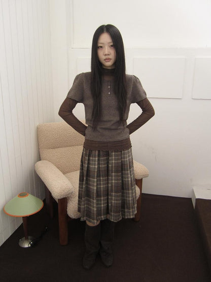 ang project Vintage Hollow Out Button Knit Women&