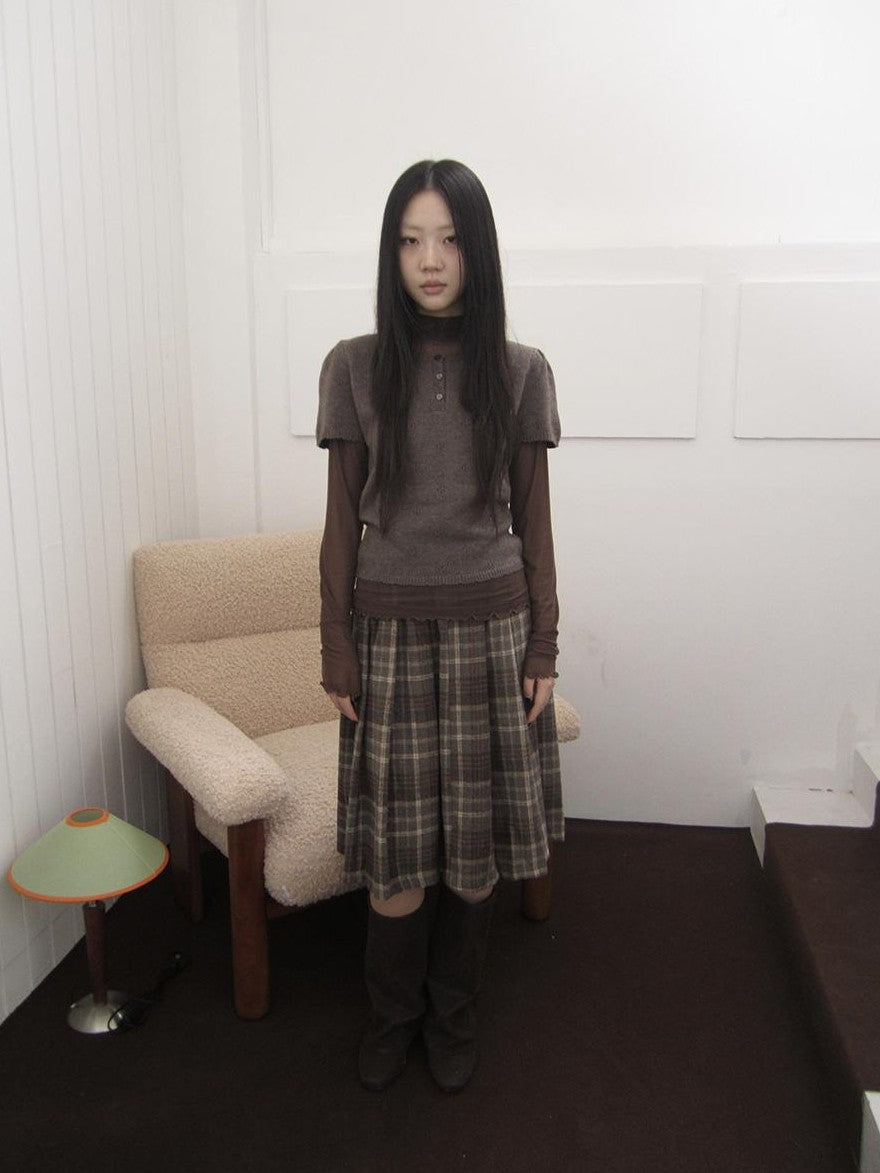 ang project Vintage Hollow Out Button Knit Women&