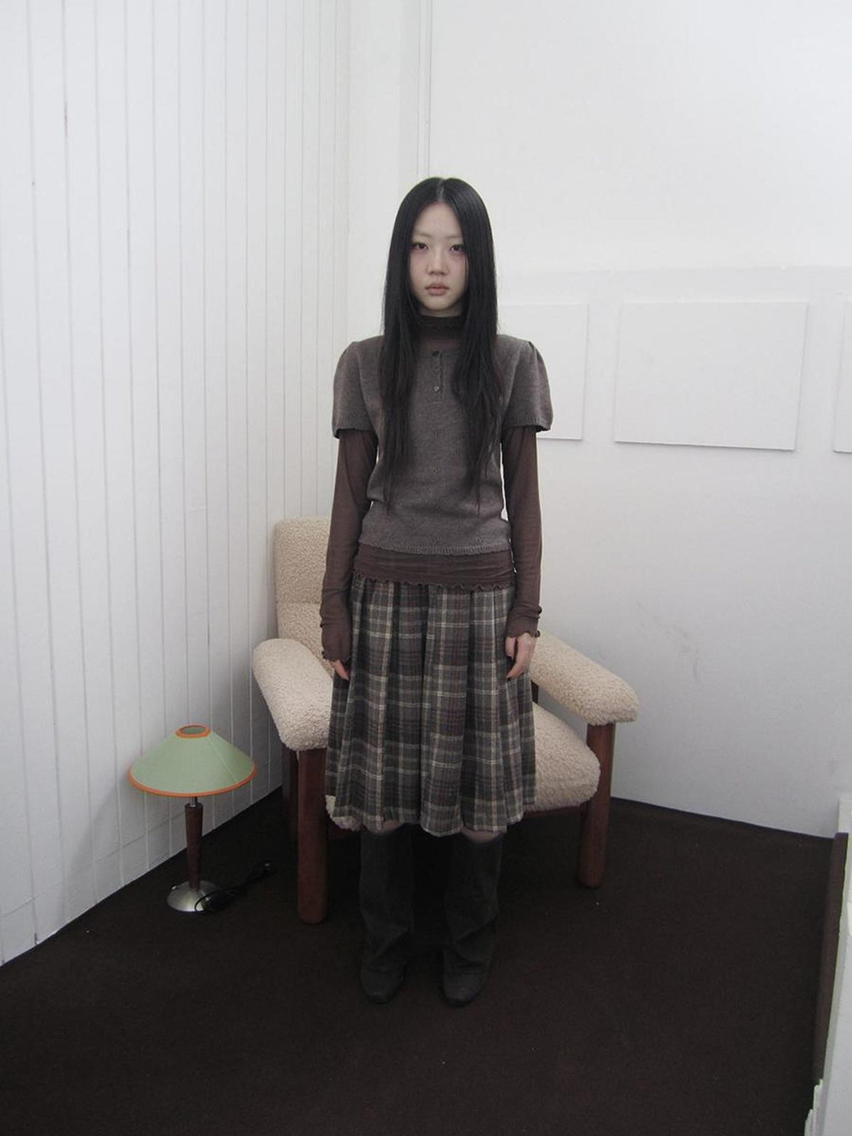 ang project Vintage Hollow Out Button Knit Women&
