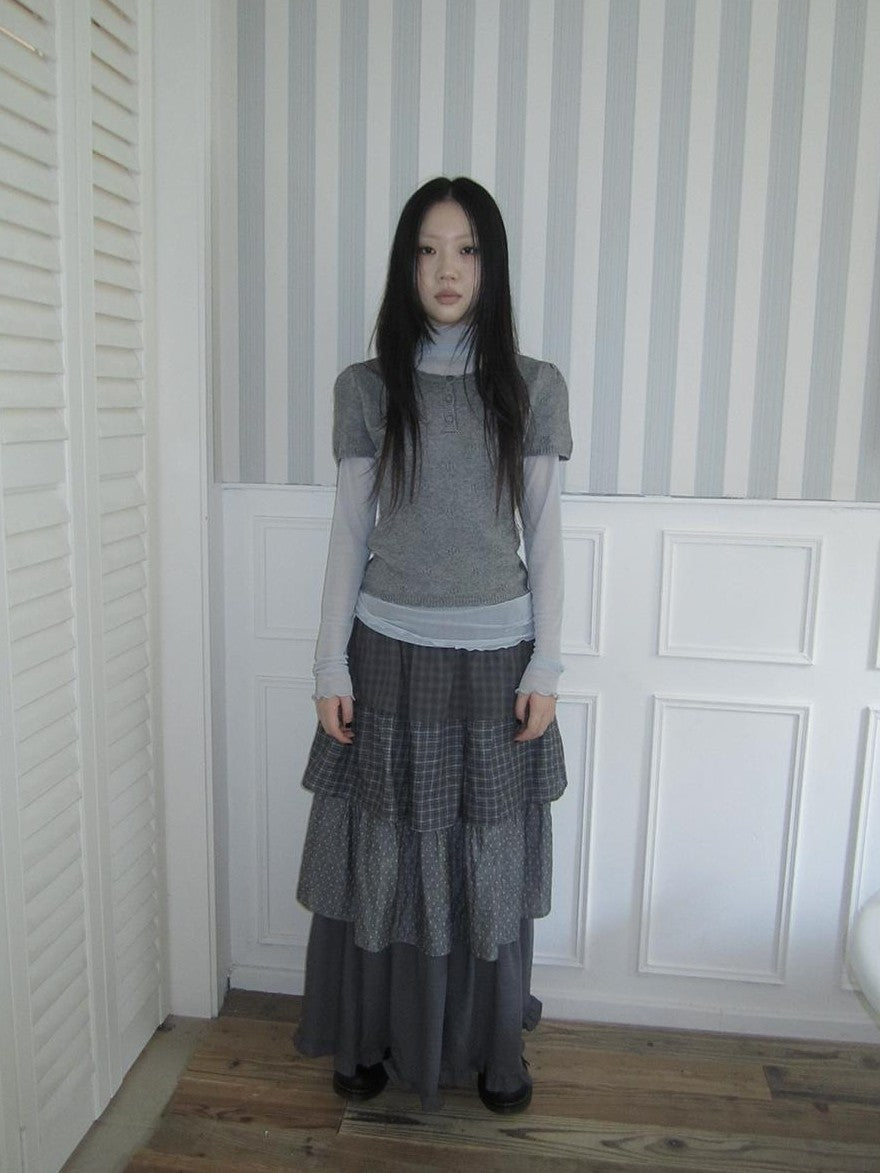 ang project Vintage Hollow Out Button Knit Women&
