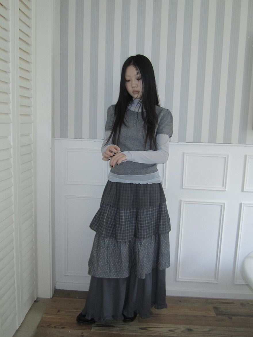 ang project Vintage Hollow Out Button Knit Women&