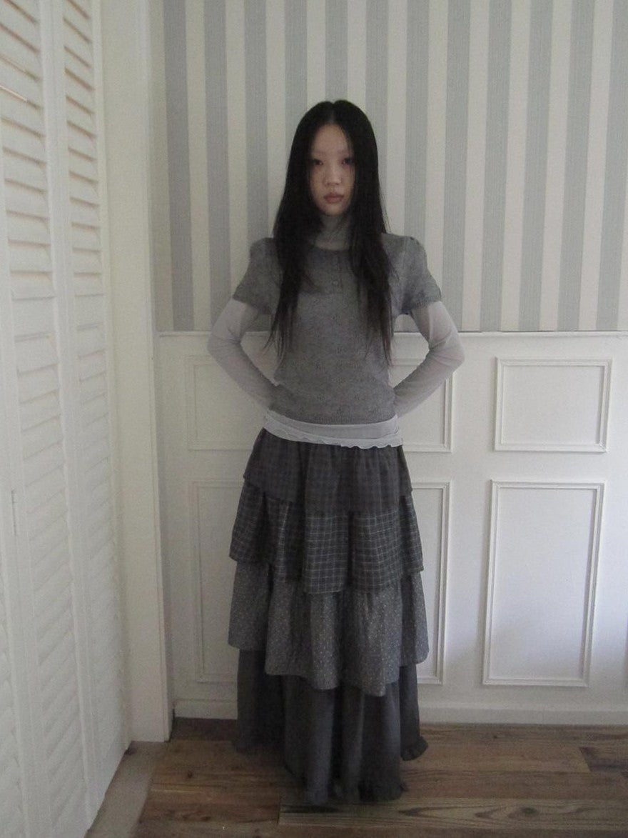 ang project Vintage Hollow Out Button Knit Women&