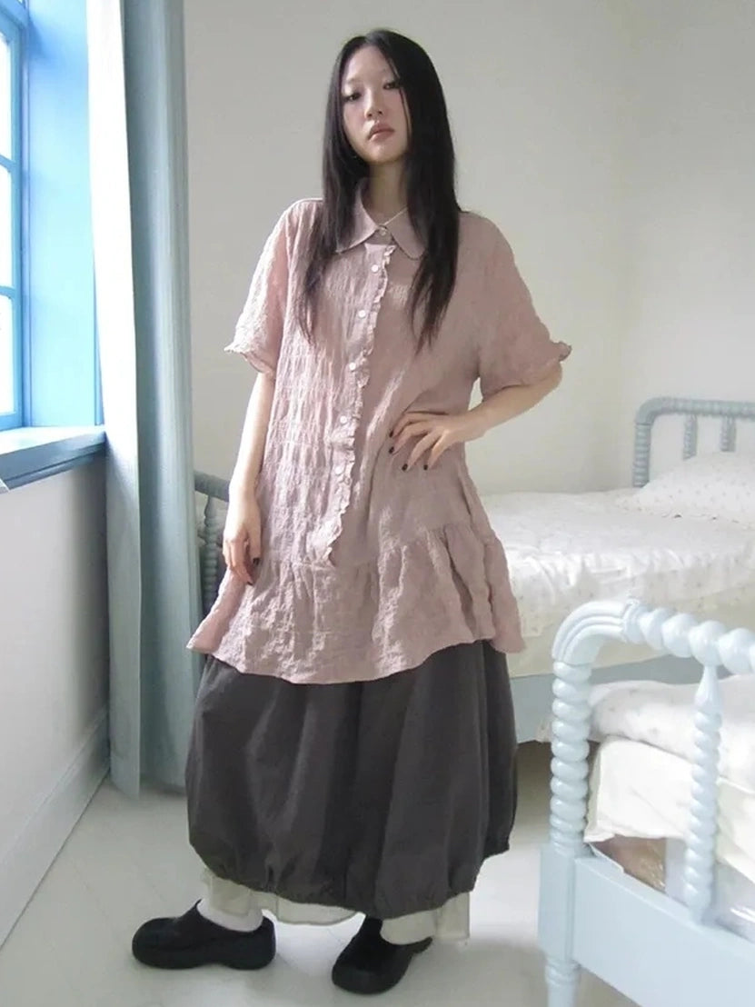 ang project Vintage Houndstooth Collar Shirt Dress Shirts