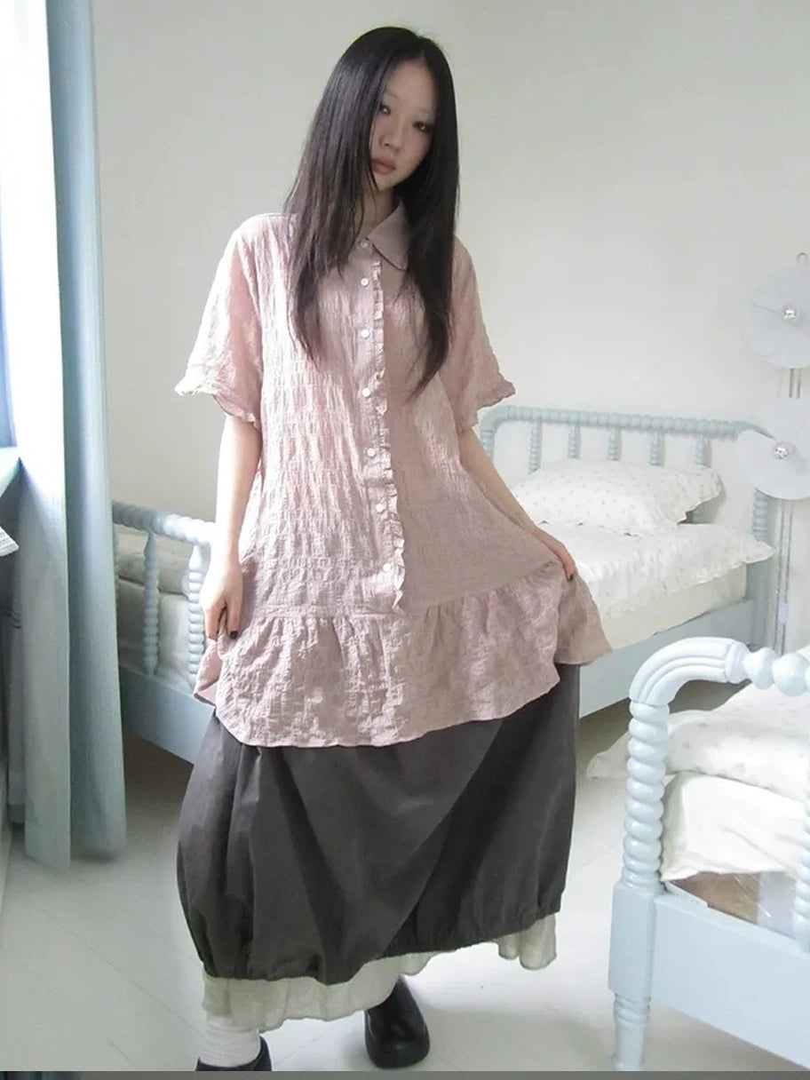 ang project Vintage Houndstooth Collar Shirt Dress Shirts