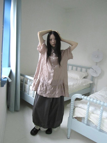 ang project Vintage Houndstooth Collar Shirt Dress Shirts