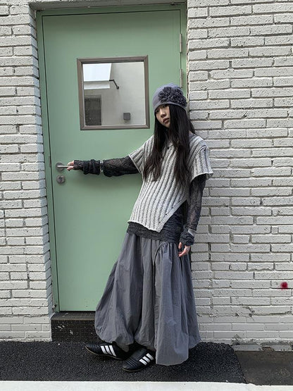 Updateang project Vintage Inspired Knitted Striped Cut Out Tee