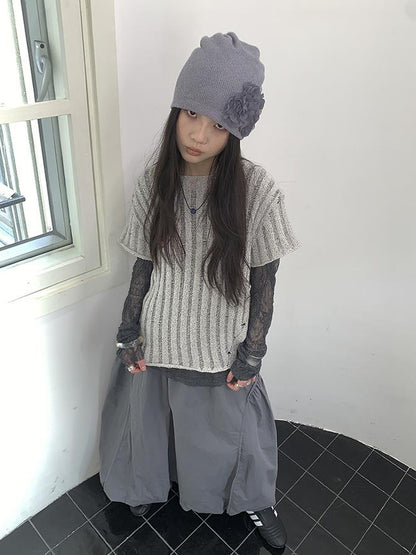 Updateang project Vintage Inspired Knitted Striped Cut Out Tee
