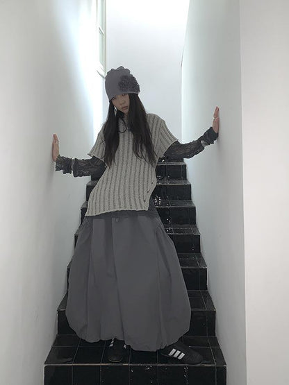 Updateang project Vintage Inspired Knitted Striped Cut Out Tee