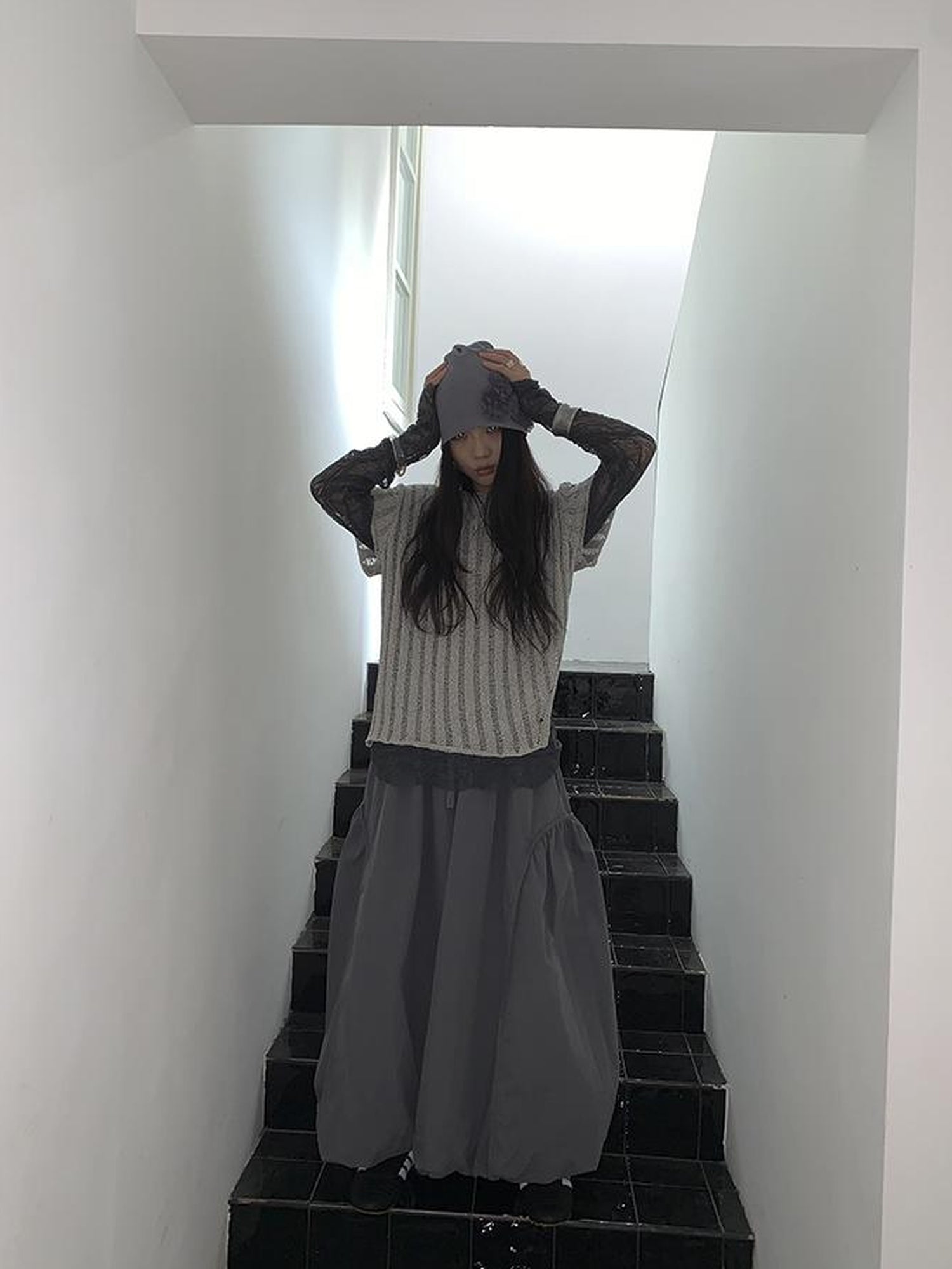 Updateang project Vintage Inspired Knitted Striped Cut Out Tee