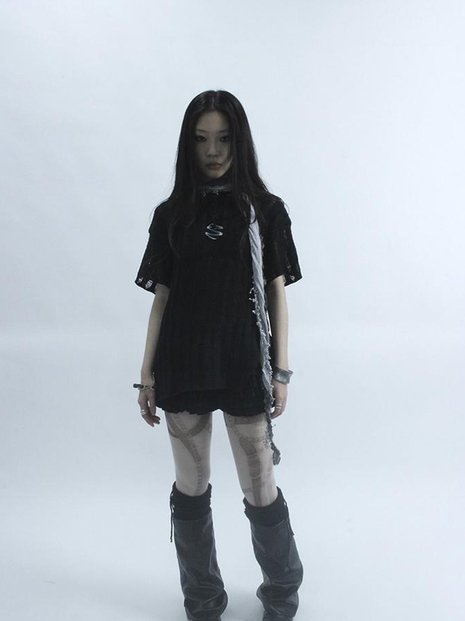 Updateang project Vintage Inspired Knitted Striped Cut Out Tee