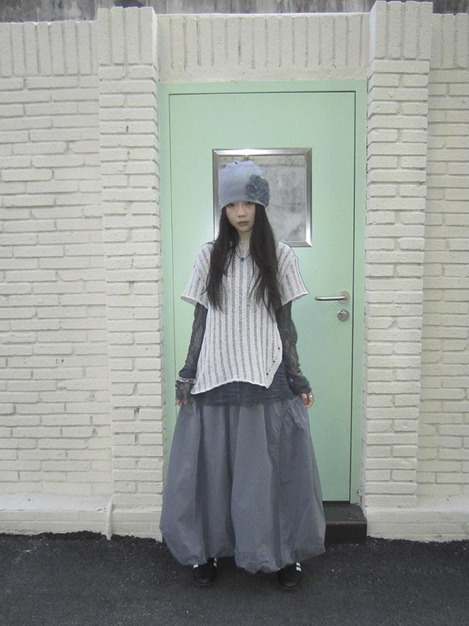 Updateang project Vintage Inspired Knitted Striped Cut Out Tee