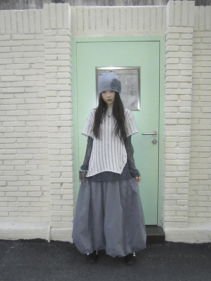 Updateang project Vintage Inspired Knitted Striped Cut Out Tee