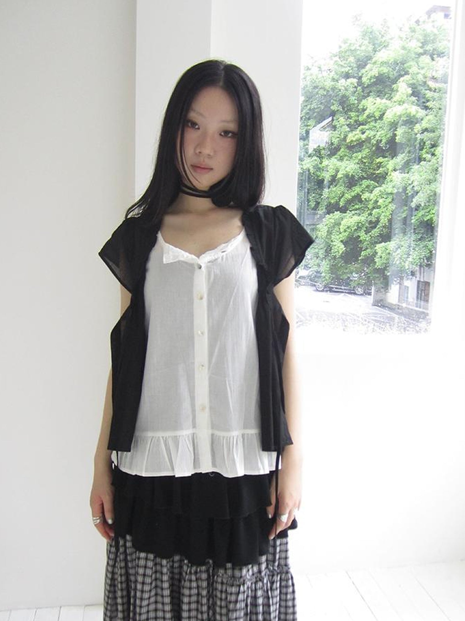 ang project Vintage Inspired Two Tone Short Sleeve Shirt
