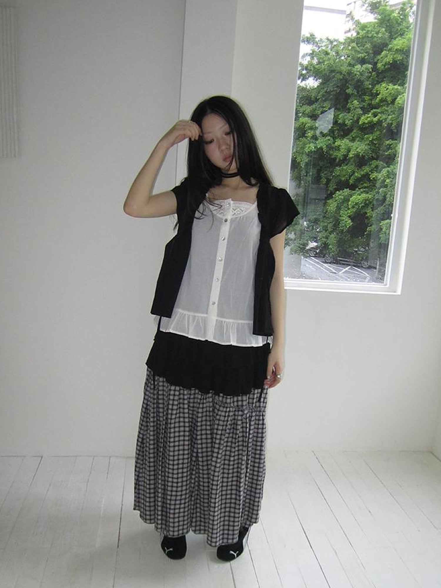 ang project Vintage Inspired Two Tone Short Sleeve Shirt