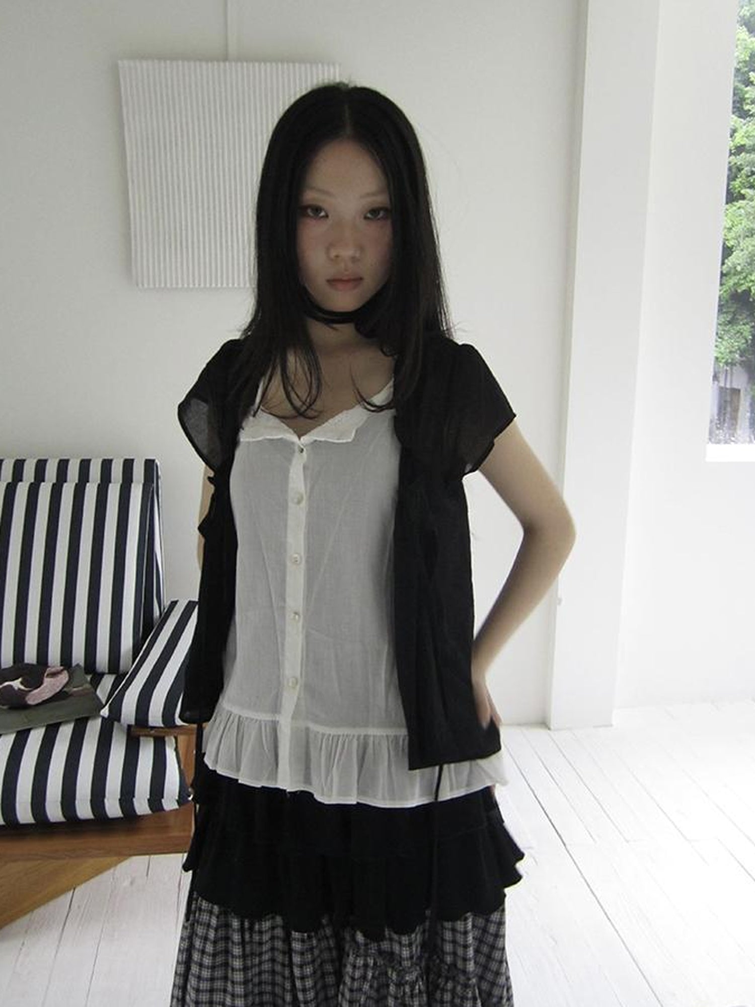 ang project Vintage Inspired Two Tone Short Sleeve Shirt
