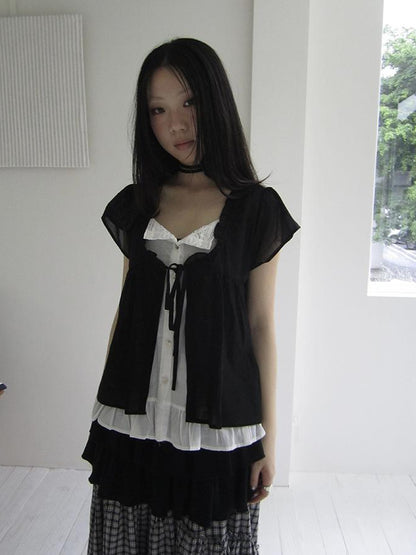 ang project Vintage Inspired Two Tone Short Sleeve Shirt