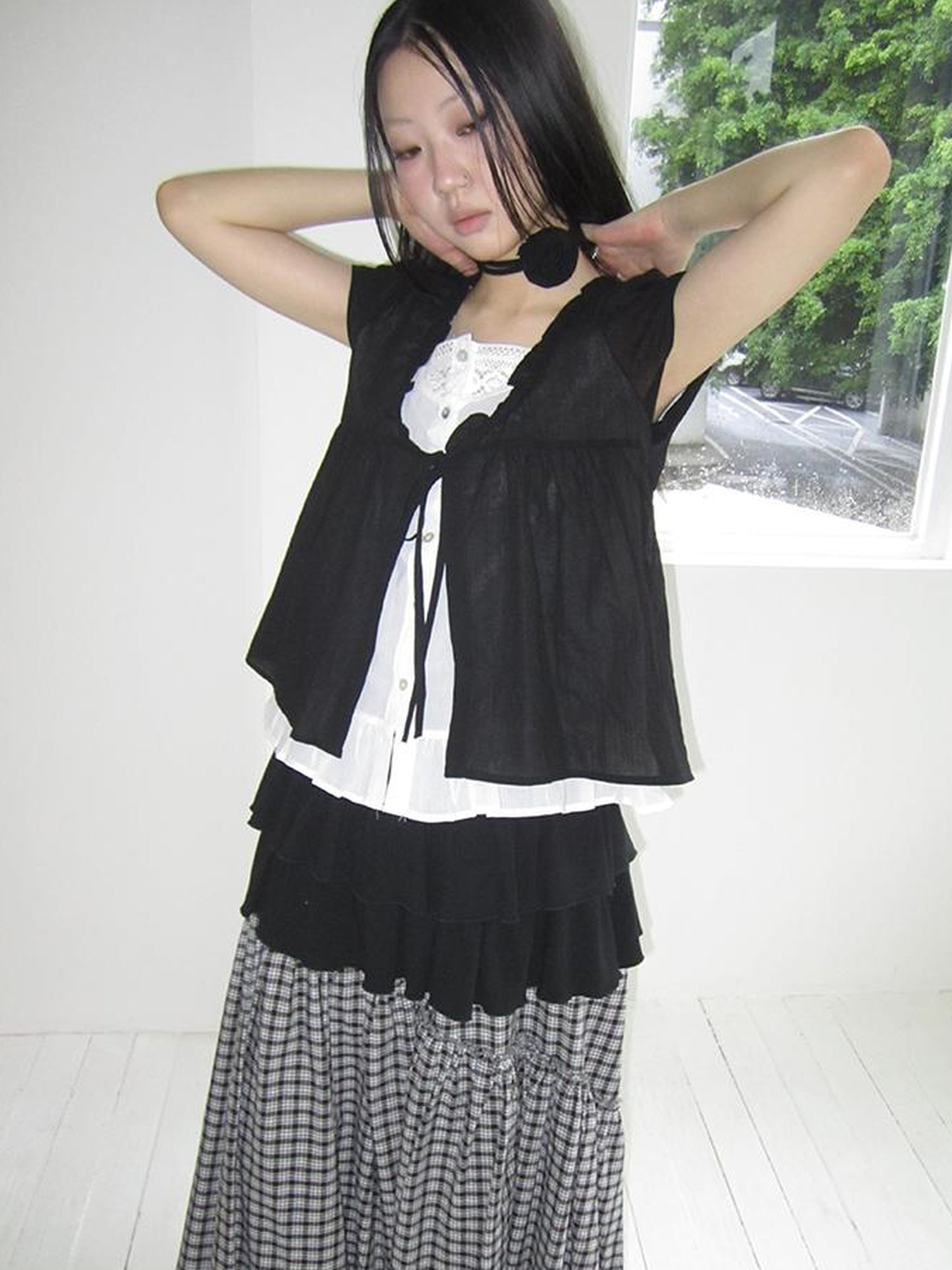ang project Vintage Inspired Two Tone Short Sleeve Shirt