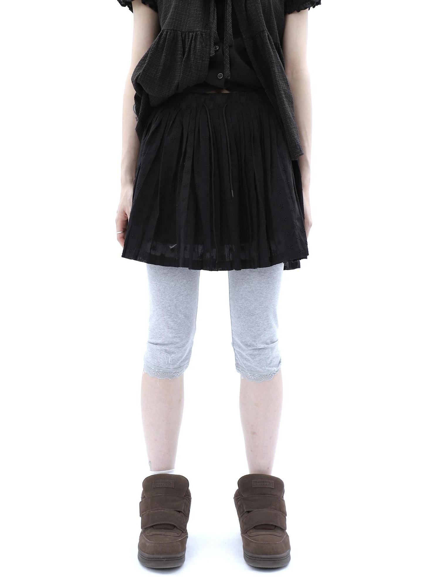 ang project Vintage Jacquard Embroidered Pleated Elastic Waist Women&