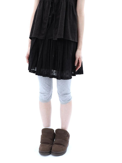 ang project Vintage Jacquard Embroidered Pleated Elastic Waist Women&