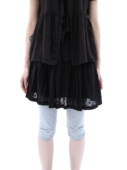 ang project Vintage Jacquard Embroidered Pleated Elastic Waist Women&