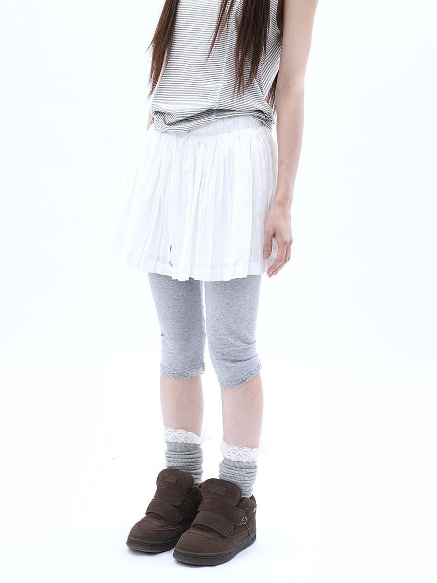 ang project Vintage Jacquard Embroidered Pleated Elastic Waist Women&