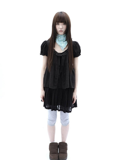 ang project Vintage Jacquard Embroidered Pleated Elastic Waist Women&