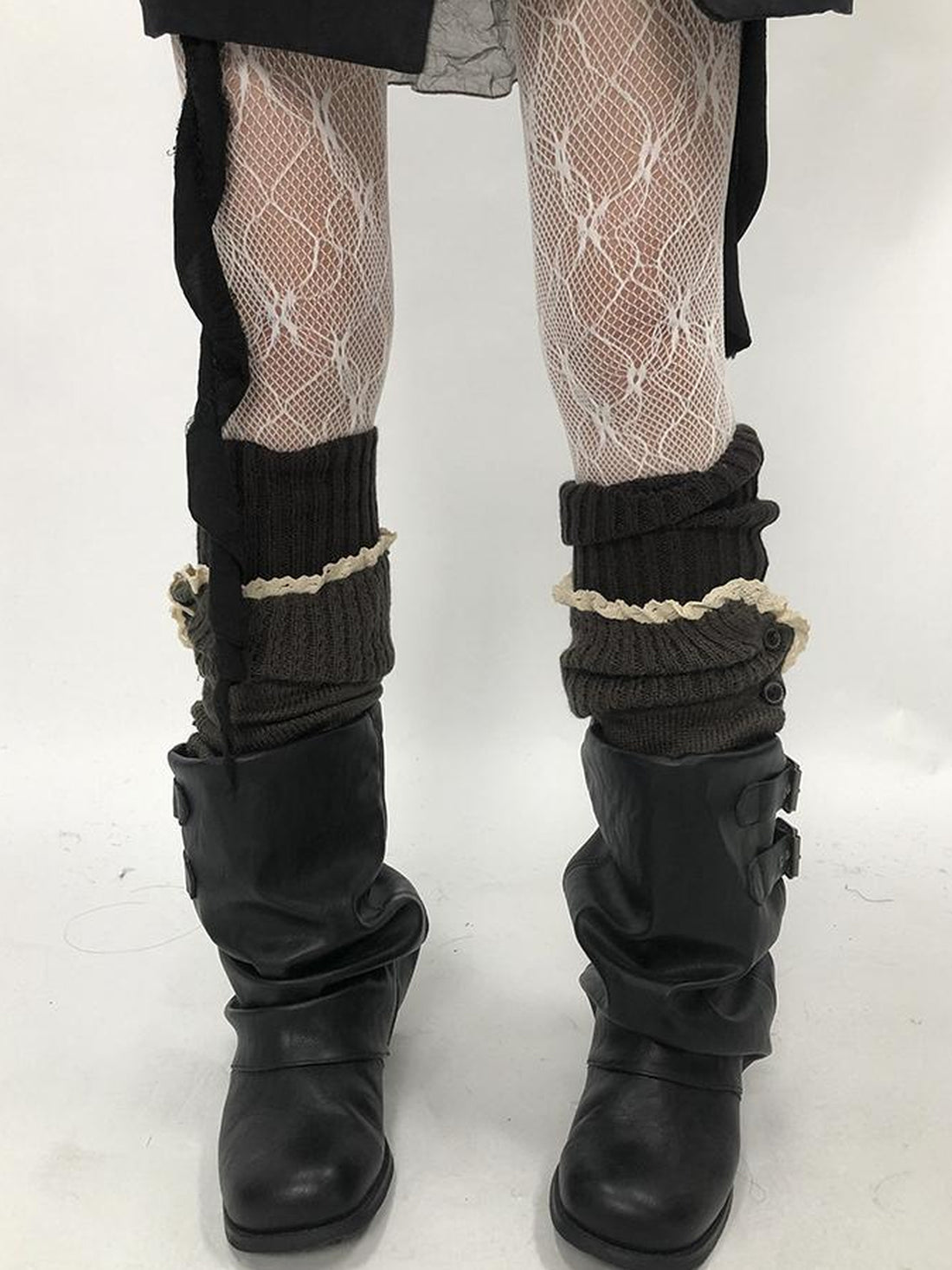 ang project Vintage Lace Button Bubble Socks Leg Warmers Set