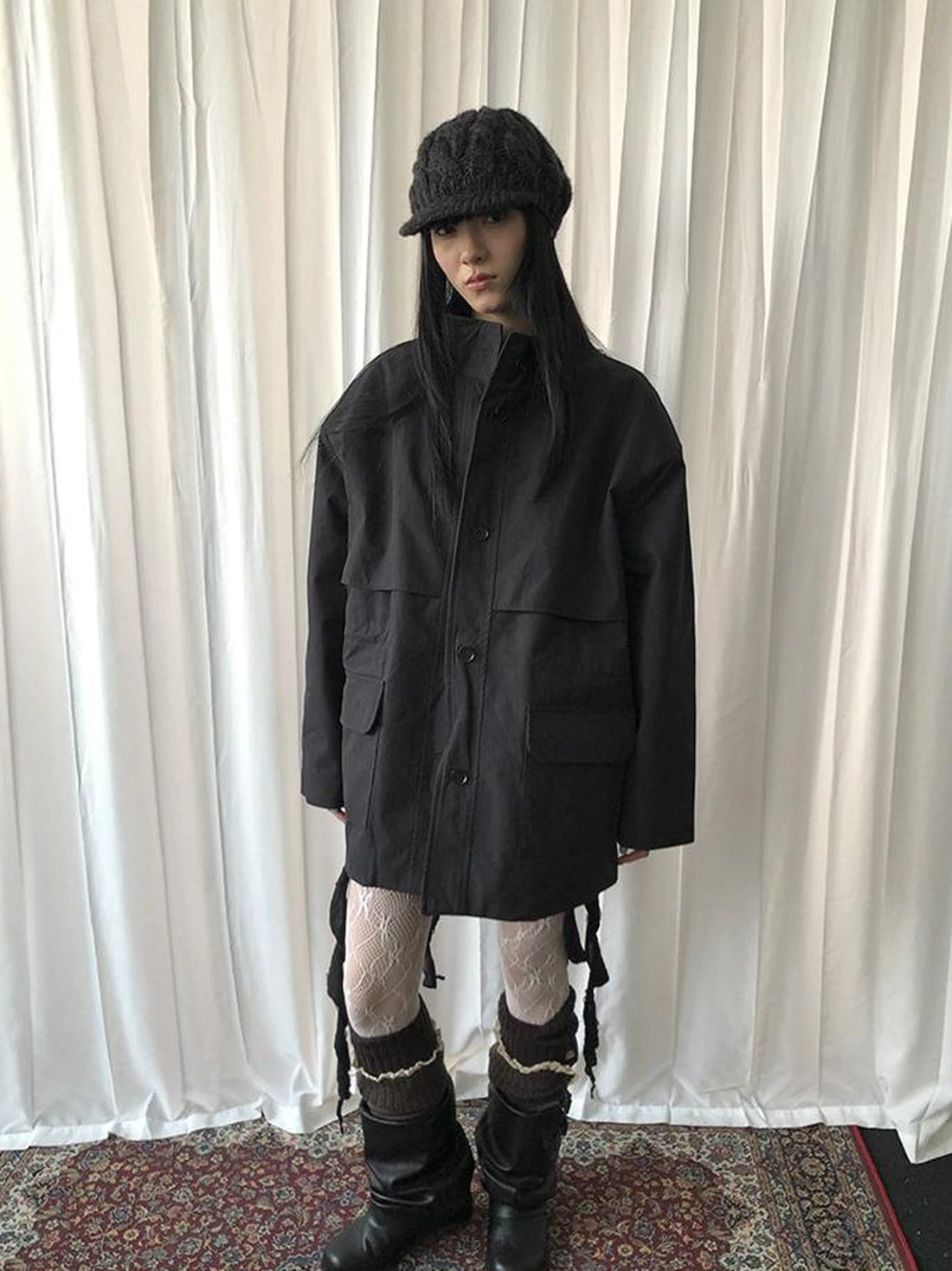 Vintage Lace Button Bubble Socks Leg Warmers Set