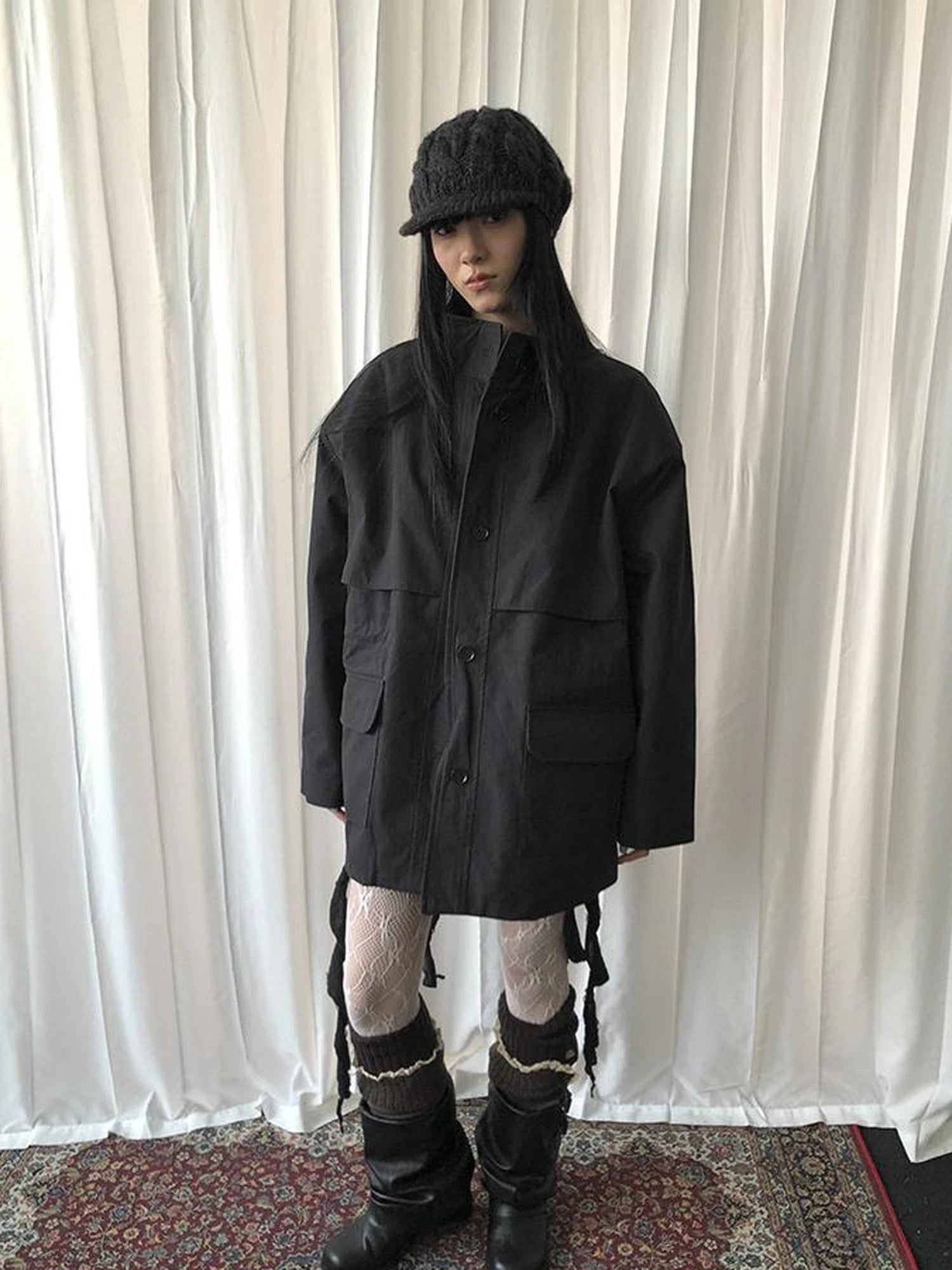 Vintage Lace Button Bubble Socks Leg Warmers Set