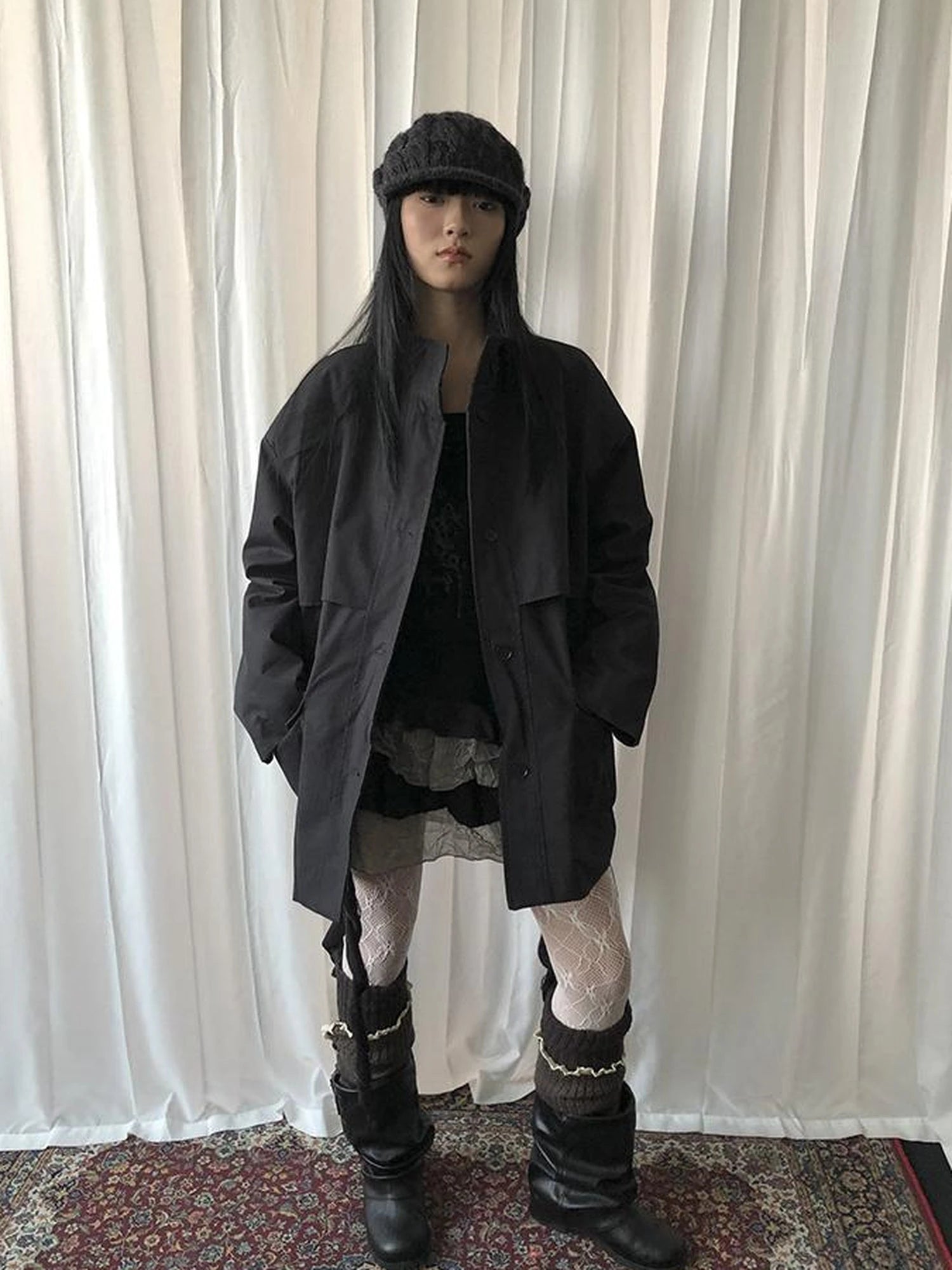 Vintage Lace Button Bubble Socks Leg Warmers Set