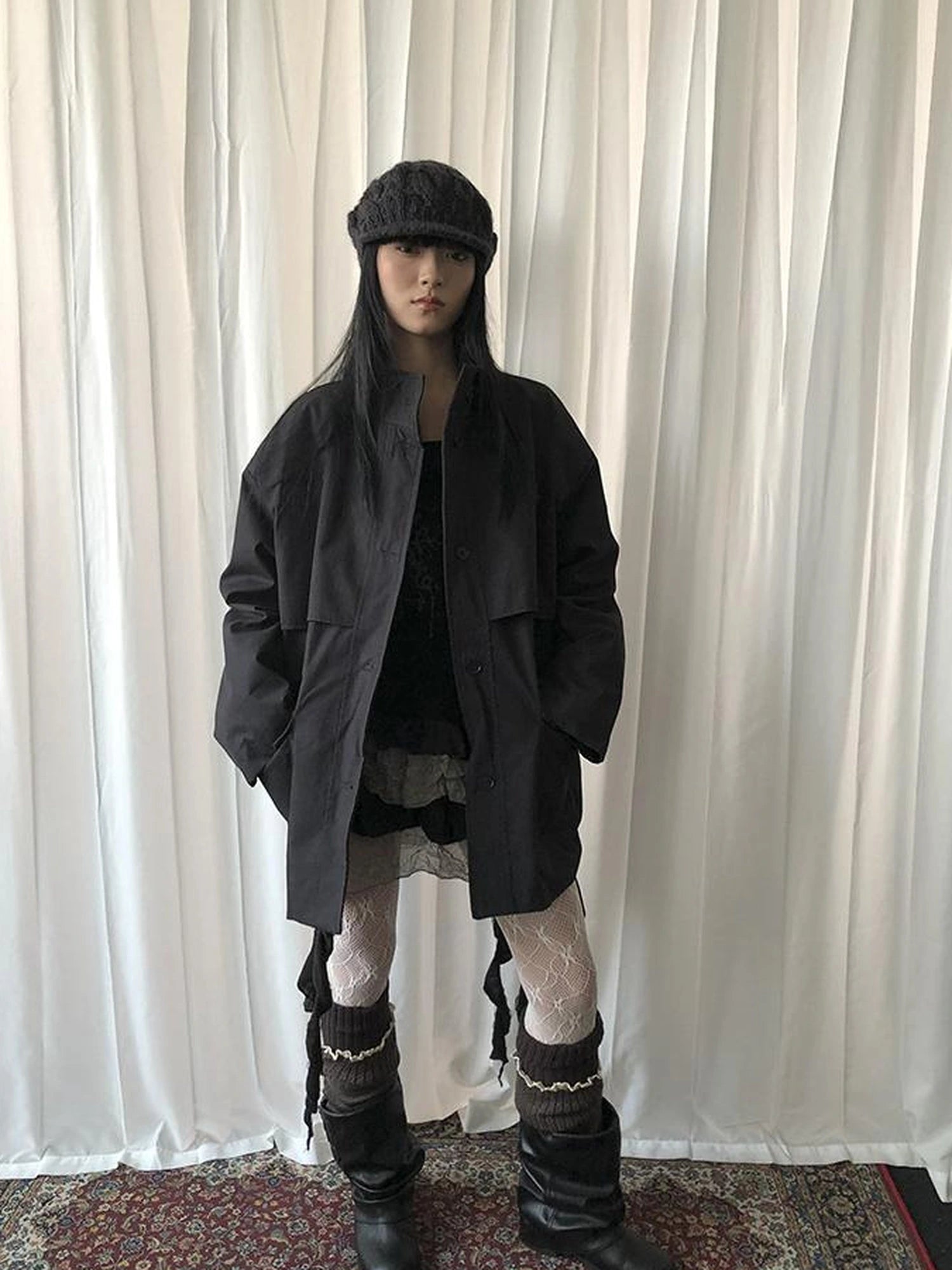 Vintage Lace Button Bubble Socks Leg Warmers Set